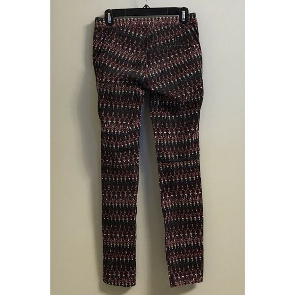 H&M Skinny High waist Pant black burgundy printed zs 6 skinny Stretch - Picture 7 of 14